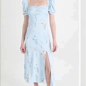 Self portrait shopbop light blue floral midi dress size 10 (sold out online)
